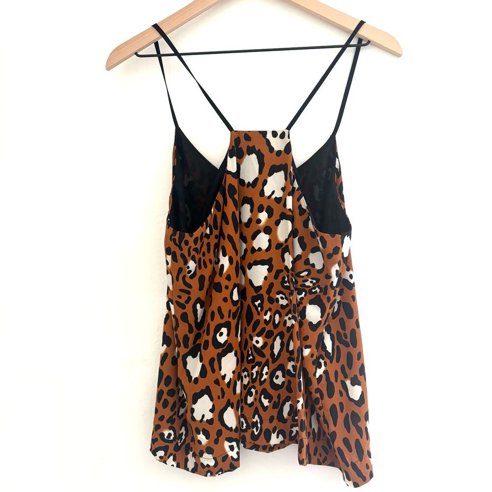 TOPSHOP Tall Cheetah Camisole Top Women's Size 8 Spaghetti Strap Y2K Baddie‎